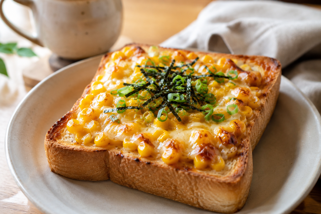 ピーマン、玉ねぎ、トマト、チーズをのせてこんがり焼いた簡単ピザトースト