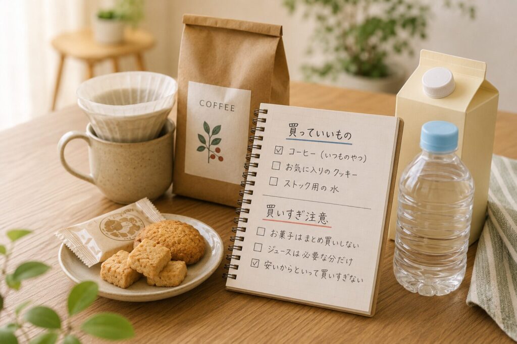 2026年6月の嗜好品値上げ対策として、買っていいものと買いすぎ注意を家計メモに整理した画像
